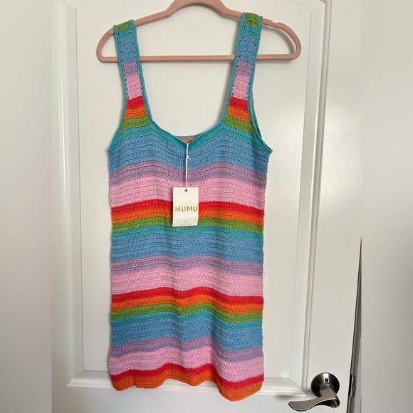 Show Me Your Mumu Day Trip Rainbow Crotchet Dress Coverup size small NWT - Picture 5 of 14